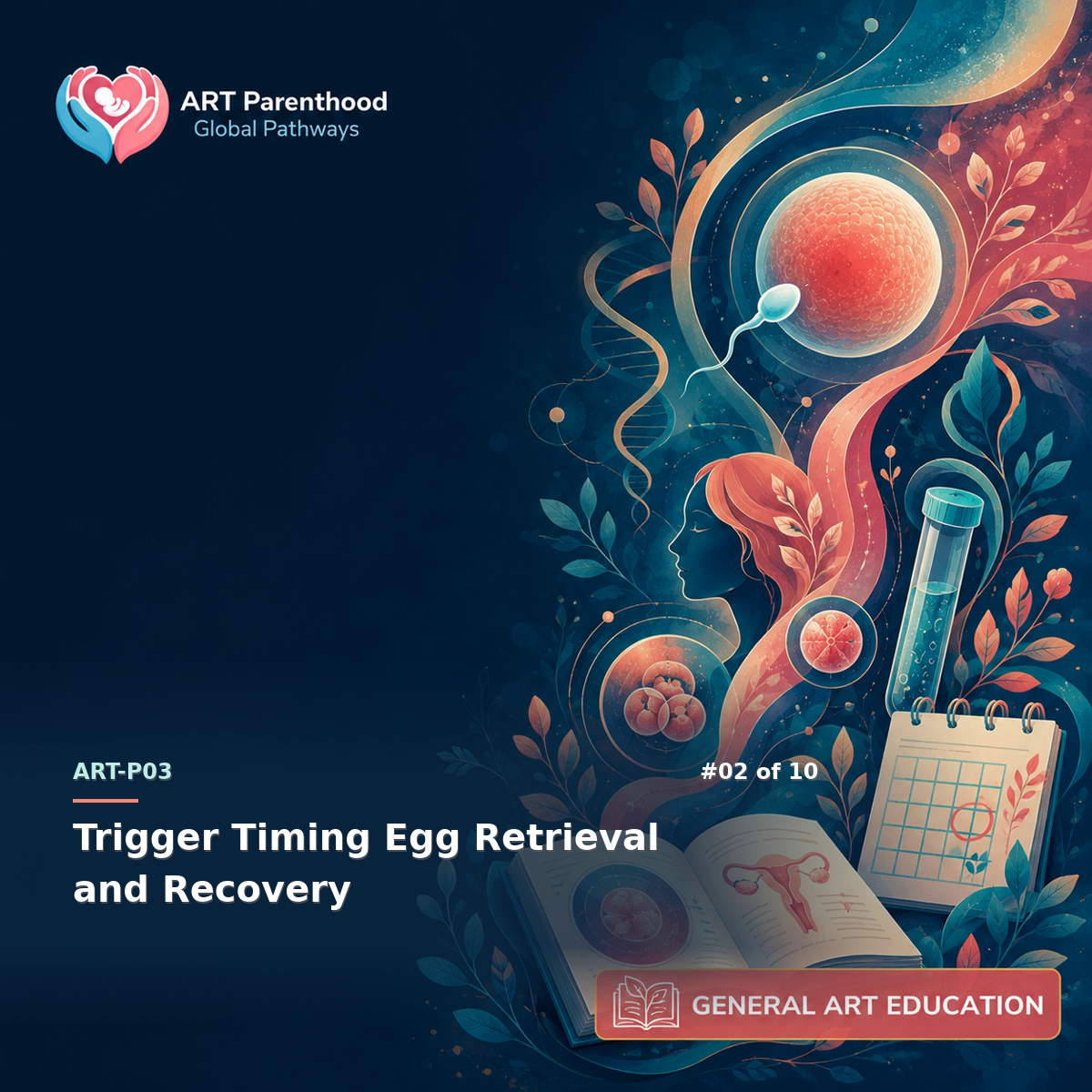 General ART Education education card for ART-LP03-02: Trigger Timing Egg Retrieval and Recovery.